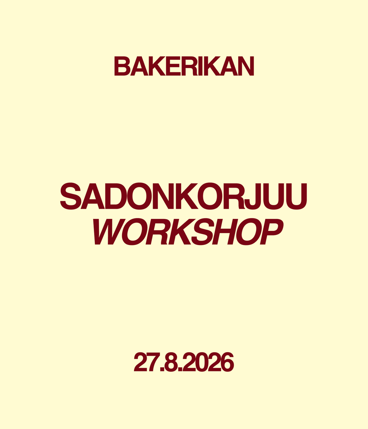 Sadonkorjuu workshop 27.8.2026