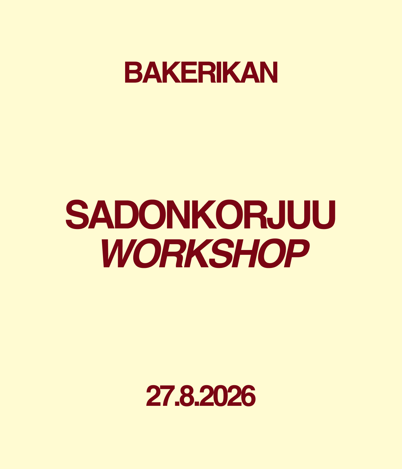 Sadonkorjuu workshop 27.8.2026