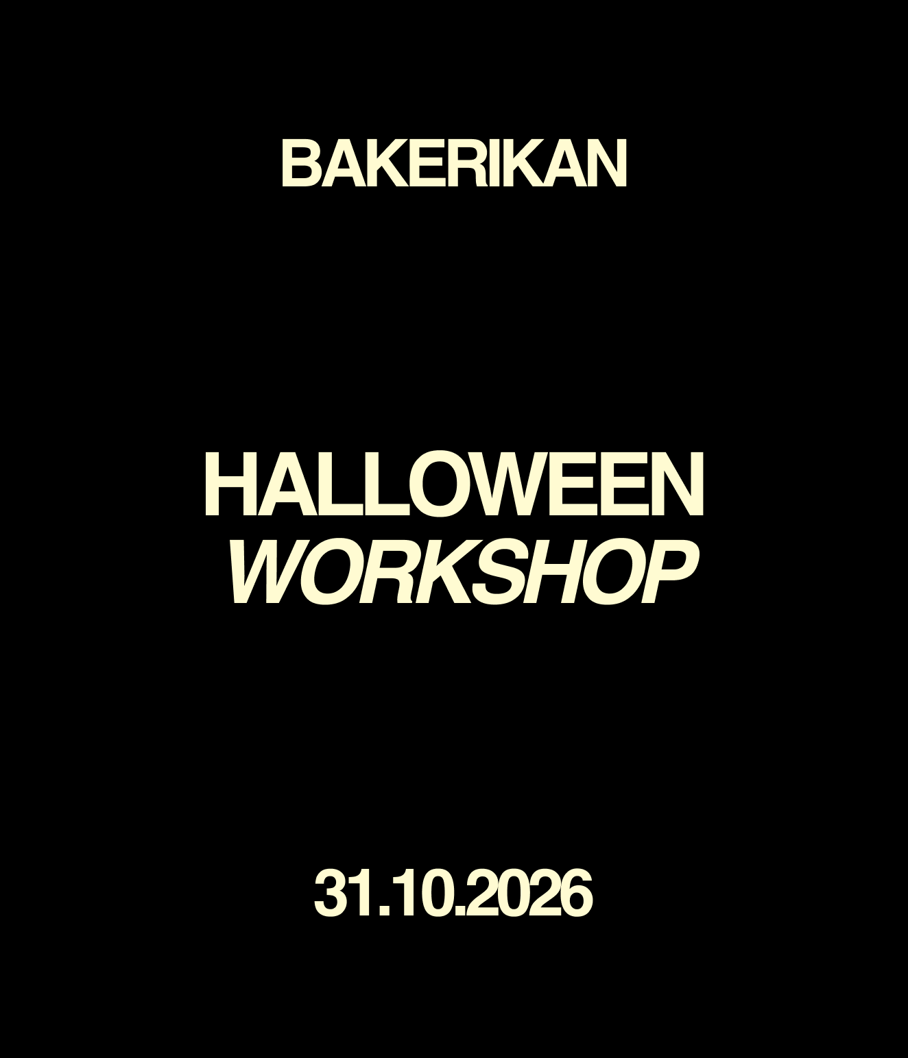 Halloween workshop 31.10.2026