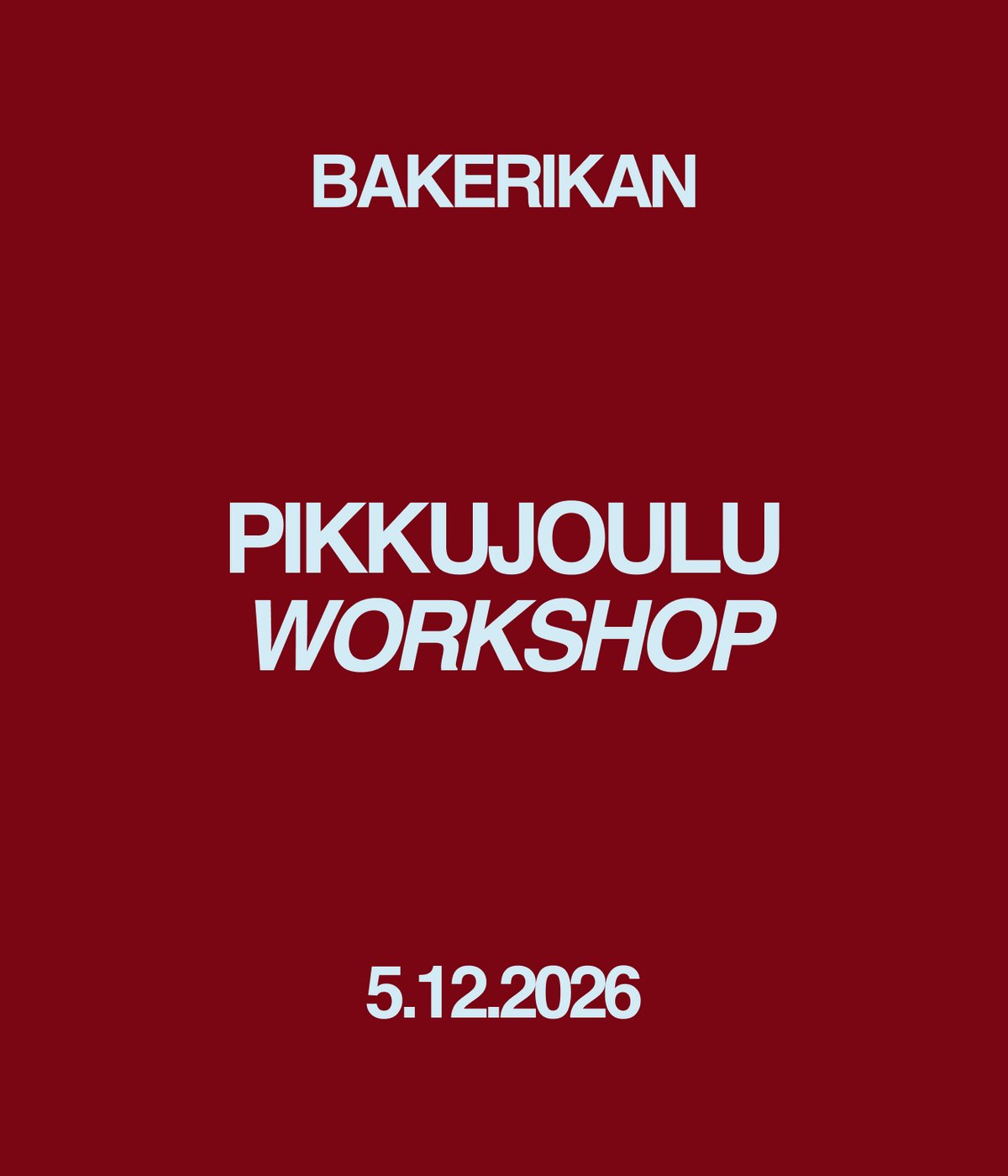 Pikkujoulu workshop 5.12.2026